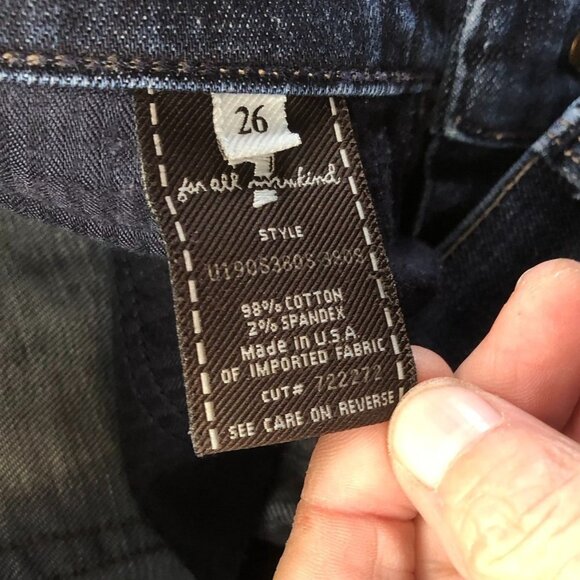 7 For All Mankind Womens Jeans Size 26 Blue Denim Straight Leg Dark Wash Casual - Picture 14 of 16